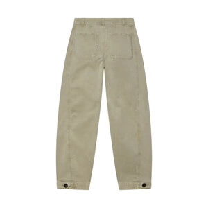 Mint Velvet Khaki Barrel Leg Chino Trousers